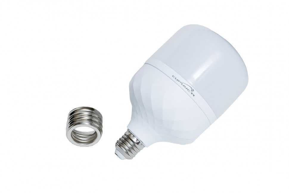 Лампа светодиодная высокой мощности HP 60W 6500K 4200Лм E27 (+переходник на Е40) СириусА